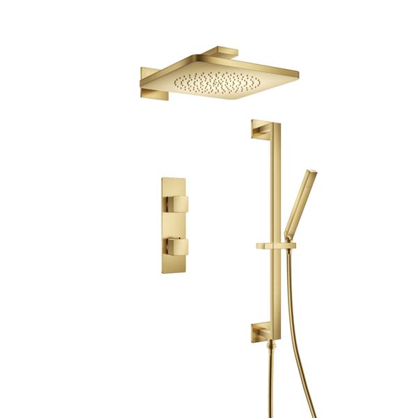 Flusso - Two Output Shower Set With Shower Head, Hand Held And Slide Bar