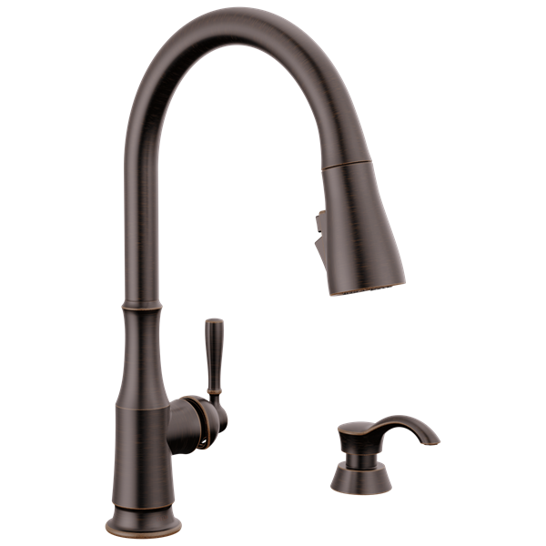 Delta - Capertee Single Handle Pull-Down Kitchen Faucet With Soap Dispenser And Shieldspray Technology
