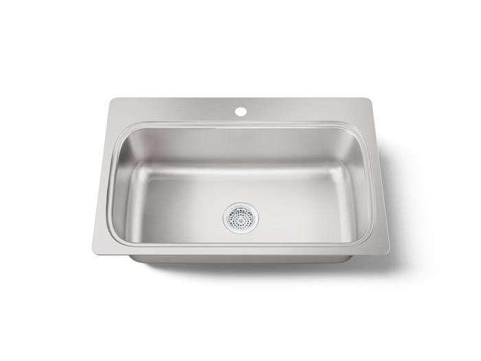 Kohler - Verse 33 Inch Top-Mount Single-Bowl Kitchen Sink - Singlehole