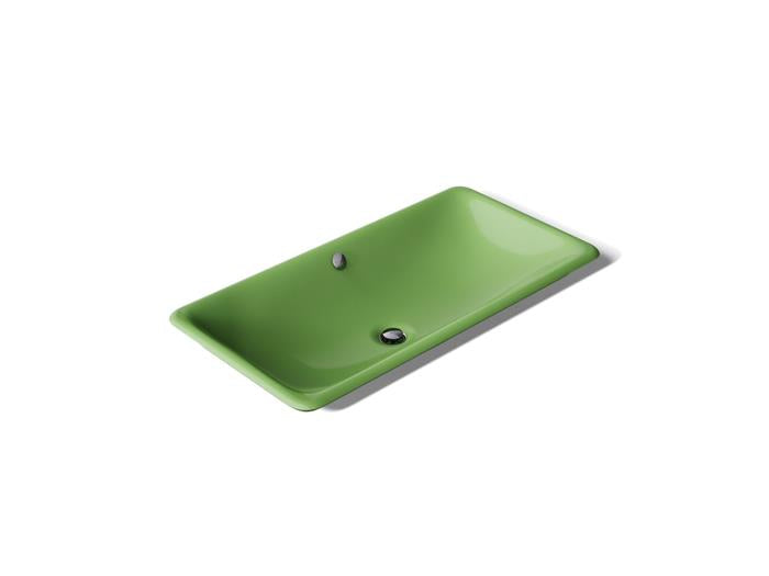 Kohler - Iron Plains 30 Inch Rectangular Drop-In/Undermount/Vessel Bathroom Sink With Overflow - Fresh Green