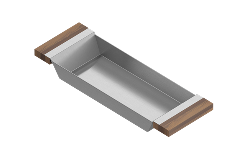 Julien - Tray for 17 inch sink, walnut handles, 6X18X2-1/4