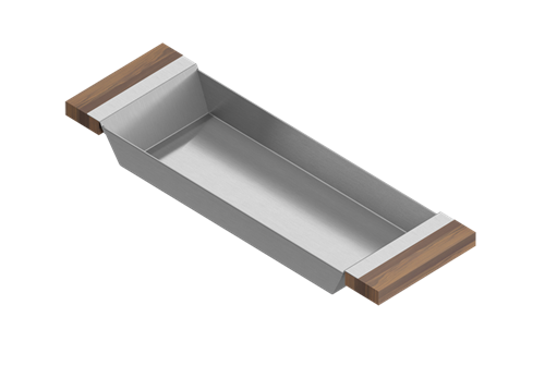 Julien - Tray for 18 inch sink, walnut handles, 6X19X2-1/4