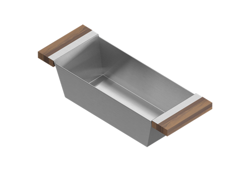 Julien - Bin for 16 inch sink, walnut handles, 6X17X4-1/4