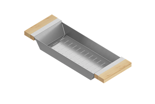 Julien - Colander for 16 inch sink, maple handles, 6X17X2-1/4