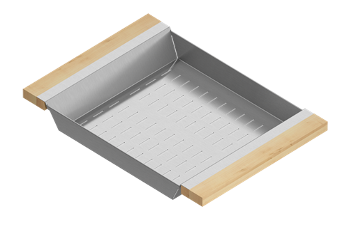 Julien - Colander for 16 inch sink, maple handles, 12X17X2-1/4