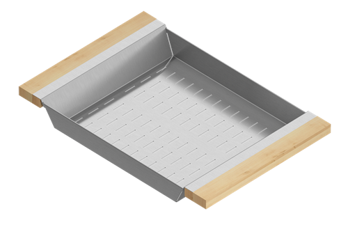 Julien - Colander for 17 inch sink, maple handles, 12X18X2-1/4