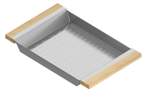 Julien - Colander for 18 inch sink, maple handles, 12X19X2-1/4