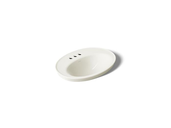 Kohler - Serif 22-1/4 Inch Oval Drop-In Bathroom Sink With Overflow - 4Cc Holes