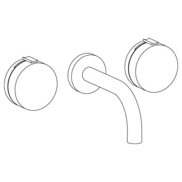 Watermark - Elements Wall Mounted 3 Hole Lavatory Set with 8 3/4 Inch spout