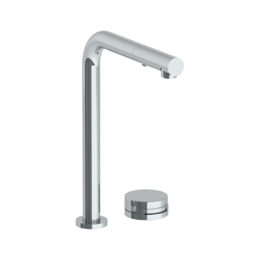Watermark - Elements Deck Mounted 2 Hole Square Top Kitchen Faucet with Pull Out Spray
