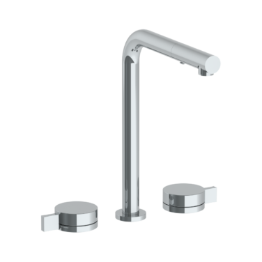Watermark - Elements Deck Mounted 3 Hole Square Top Kitchen Faucet with Pull Out Spray