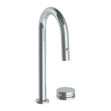 Watermark - Elements Deck Mounted 2 Hole Gooseneck Prep Faucet with Pull Down Spray