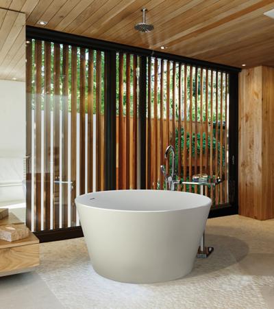 MTI - Halo Sculpturestone Freestanding Bathtub Round Rolled Top Rim (52 X52)
