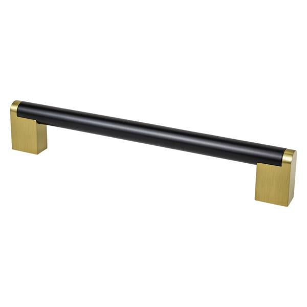 Berenson - Studio Remix 192mm CC Matte Black and Modern Brushed Gold Pull