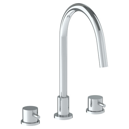 Watermark - Titanium Deck Mounted 3 Hole Gooseneck Kitchen Faucet