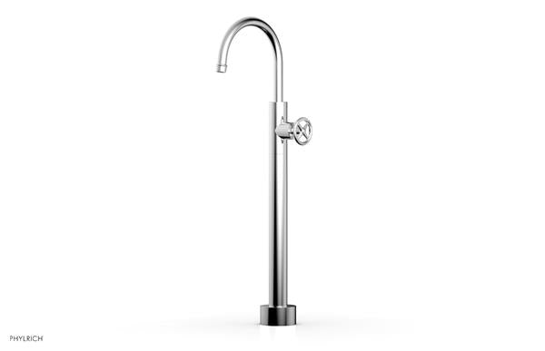 Phylrich - Works Low Floor Mounted Tub Filler - Cross Handle