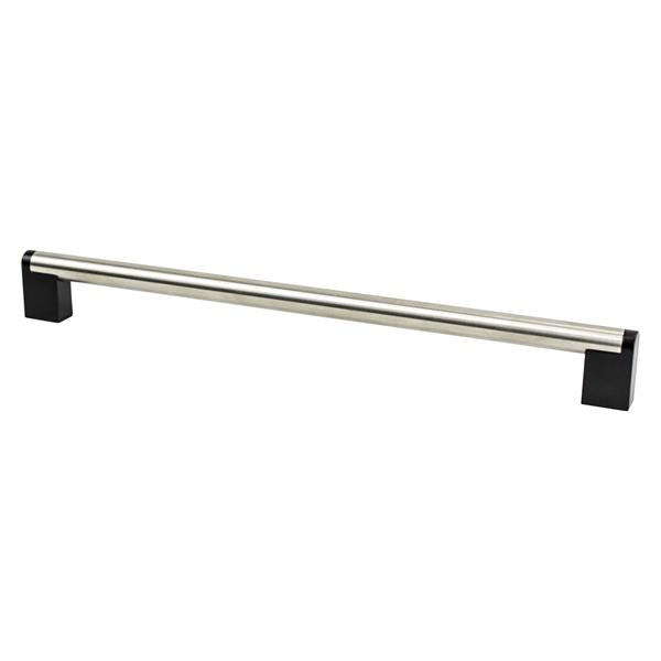 Berenson - Studio Remix 12 inch CC Brushed Nickel and Matte Black Appliance Pull