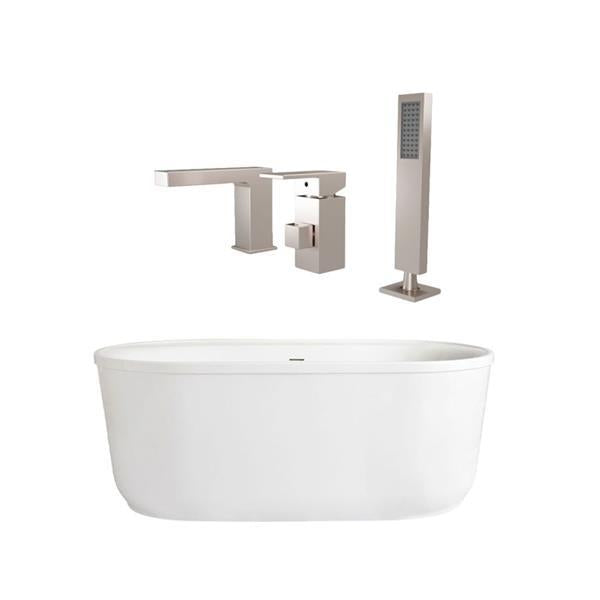 Maidstone - Luca Acrylic Contemporary Double Ended Freestanding Tub and Faucet Package