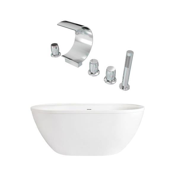 Maidstone - Jackson Acrylic Contemporary Double Ended Freestanding Tub and Faucet Package