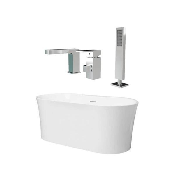 Maidstone - Dustin Acrylic Contemporary Double Ended Freestanding Tub and Faucet Package