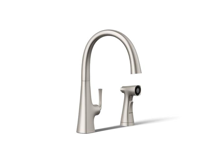 Kohler - Graze Single Handle Kitchen Faucet Swing Spout With Side Spray