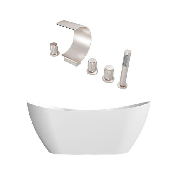 Maidstone - Wexler Acrylic Contemporary Double Ended Freestanding Tub and Faucet Package
