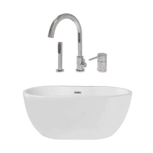 Maidstone - Matteo II Acrylic Contemporary Double Ended Freestanding Tub and Faucet Package