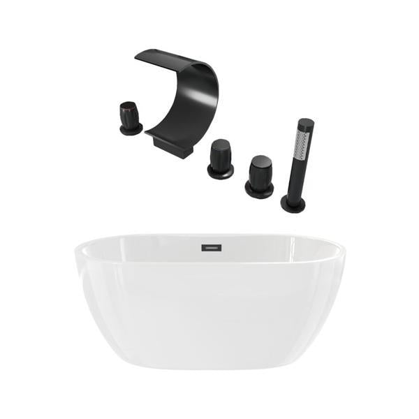 Maidstone - Matteo II Acrylic Contemporary Double Ended Freestanding Tub and Faucet Package