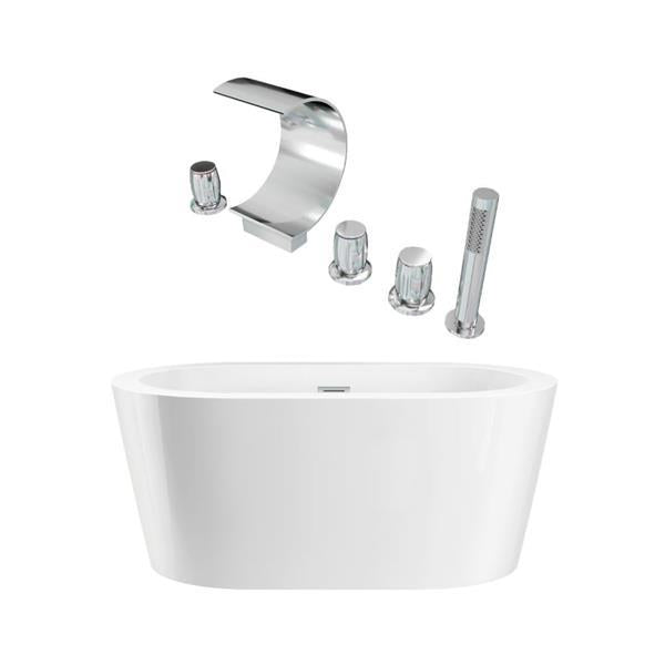 Maidstone - Turkana II Acrylic Contemporary Double Ended Freestanding Tub and Faucet Package