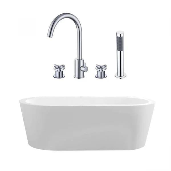 Maidstone - Tiberius Acrylic Contemporary Double Ended Freestanding Tub and Faucet Package