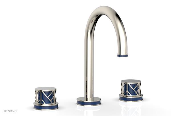 Phylrich - Jolie Widespread Faucet Round Handles With Navy Blue Accents
