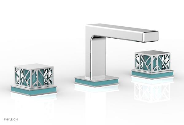 Phylrich - Jolie Widespread Faucet Square Handles With Turquoise Accents