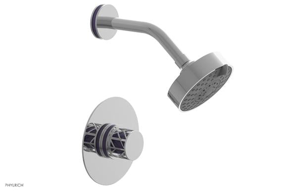 Phylrich - Jolie Pressure Balance Shower Set Round Handle With Purple Accents