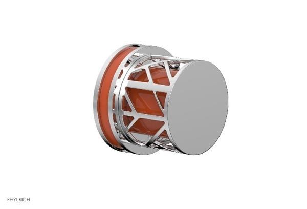 Phylrich - Jolie Volume Control/Diverter Trim Round Handle With Orange Accent