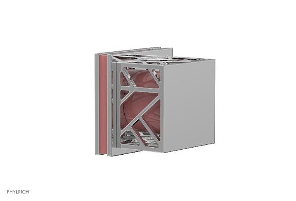Phylrich - Jolie Volume Control/Diverter Trim Square Handle With Pink Accents