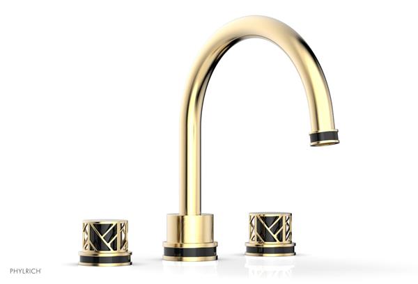 Phylrich - Jolie Deck Tub Set Round Handles With Gloss Black Accents