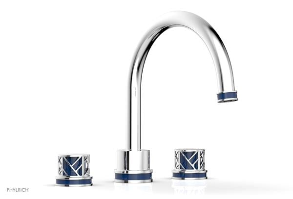 Phylrich - Jolie Deck Tub Set Round Handles With Navy Blue Accents