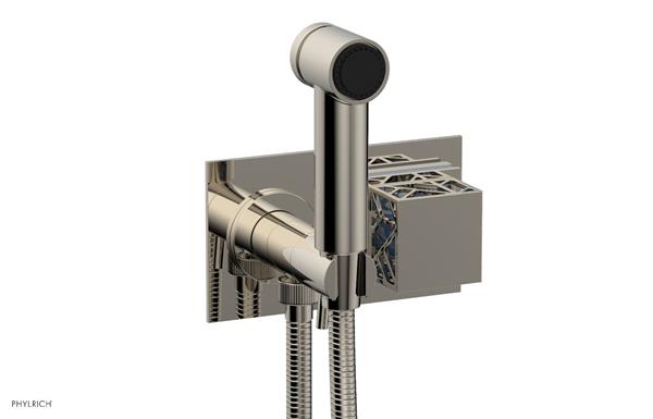 Phylrich - Jolie Wall Mounted Bidet Square Handle With Light Blue Accents
