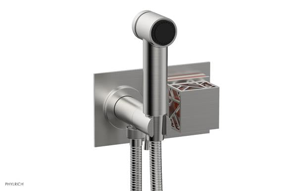 Phylrich - Jolie Wall Mounted Bidet Square Handle With Orange Accent