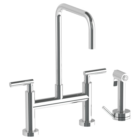 Watermark - Loft 2.0 Deck Mounted Bridge Square Top Kitchen Faucet With Independent Side Spray