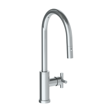 Watermark - Loft 2.0 Deck Mounted 1 Hole Gooseneck Kitchen Faucet with Pull Down Spray - High Spout