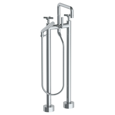 Watermark - Loft 2.0 Floor Standing Bath Set With Square Spout And Slim Hand Shower