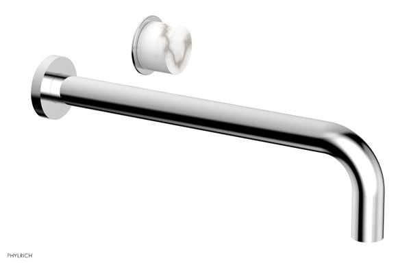 Phylrich - Basic II 12 Inch Single Handle Wall Lavatory Set - Marble Handle