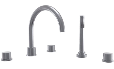 Phylrich - Basic II Deck Tub Set W/Handshower Trim Only Smooth Handle