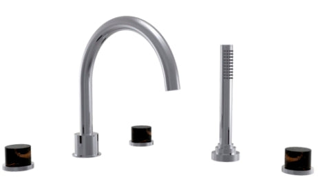 Phylrich - Basic II Deck Tub Set W/Handshower Trim Only Marble Handle