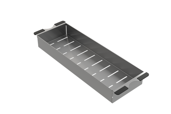 Bocchi - Deep Stainless Steel Colander for Granite Sinks w/ Black Rubber Handles