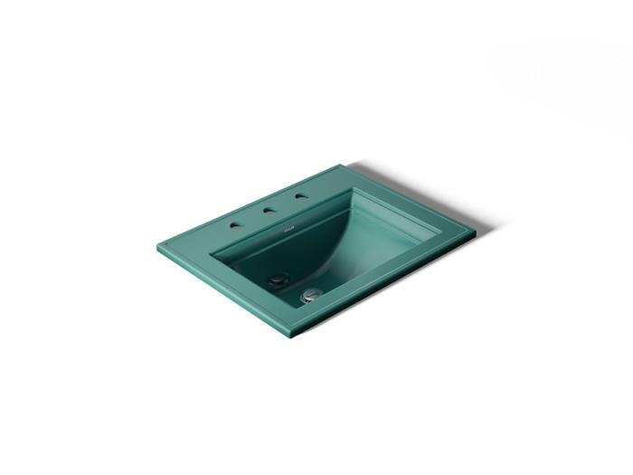 Kohler - Memoirs Stately 22-3/4 Inch Rectangular Drop-In Bathroom Sink With Overflow - 4Cc Holes
