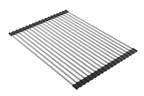 Bocchi - Roller Mat, Stainless Steel with Black Edging; Compatible with: 1500, 1501, 1551, 1602, 1604, 1633 (outer ledge)