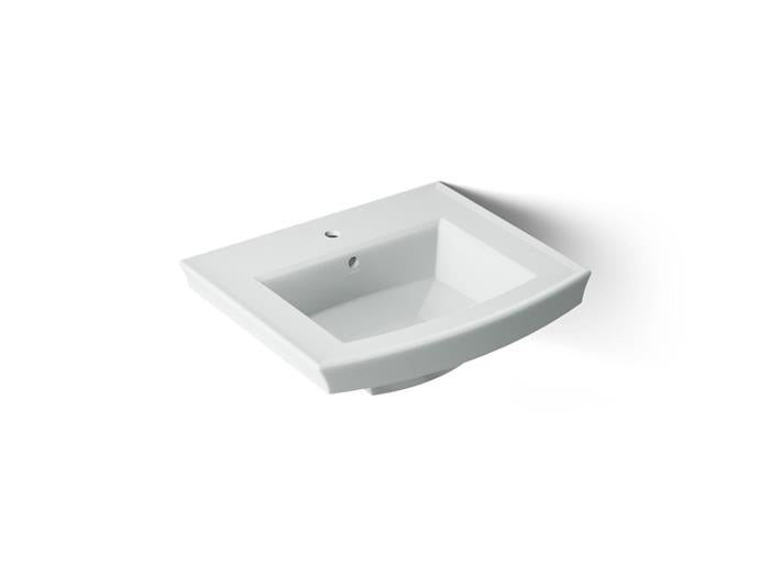 Kohler - Archer 24 Inch Rectangular Pedestal Basin Only - Single Hole