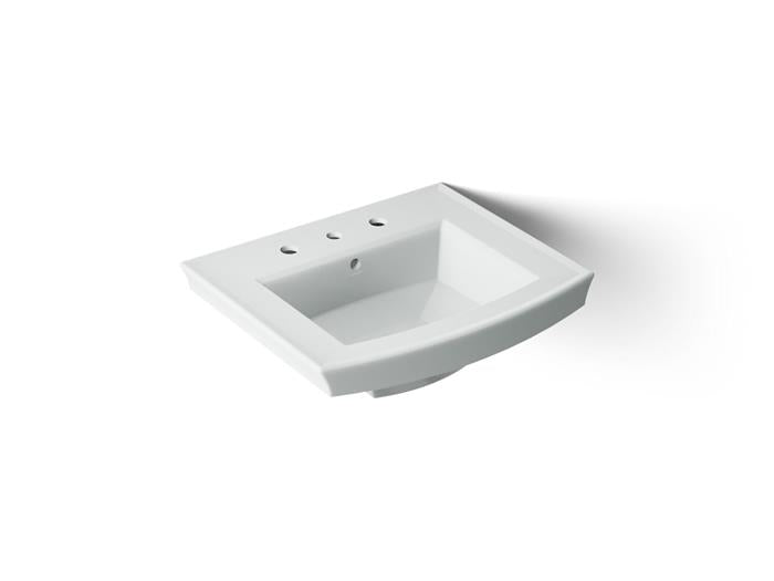 Kohler - Archer 24 Inch Rectangular Pedestal Basin Only - 8 Cc Holes